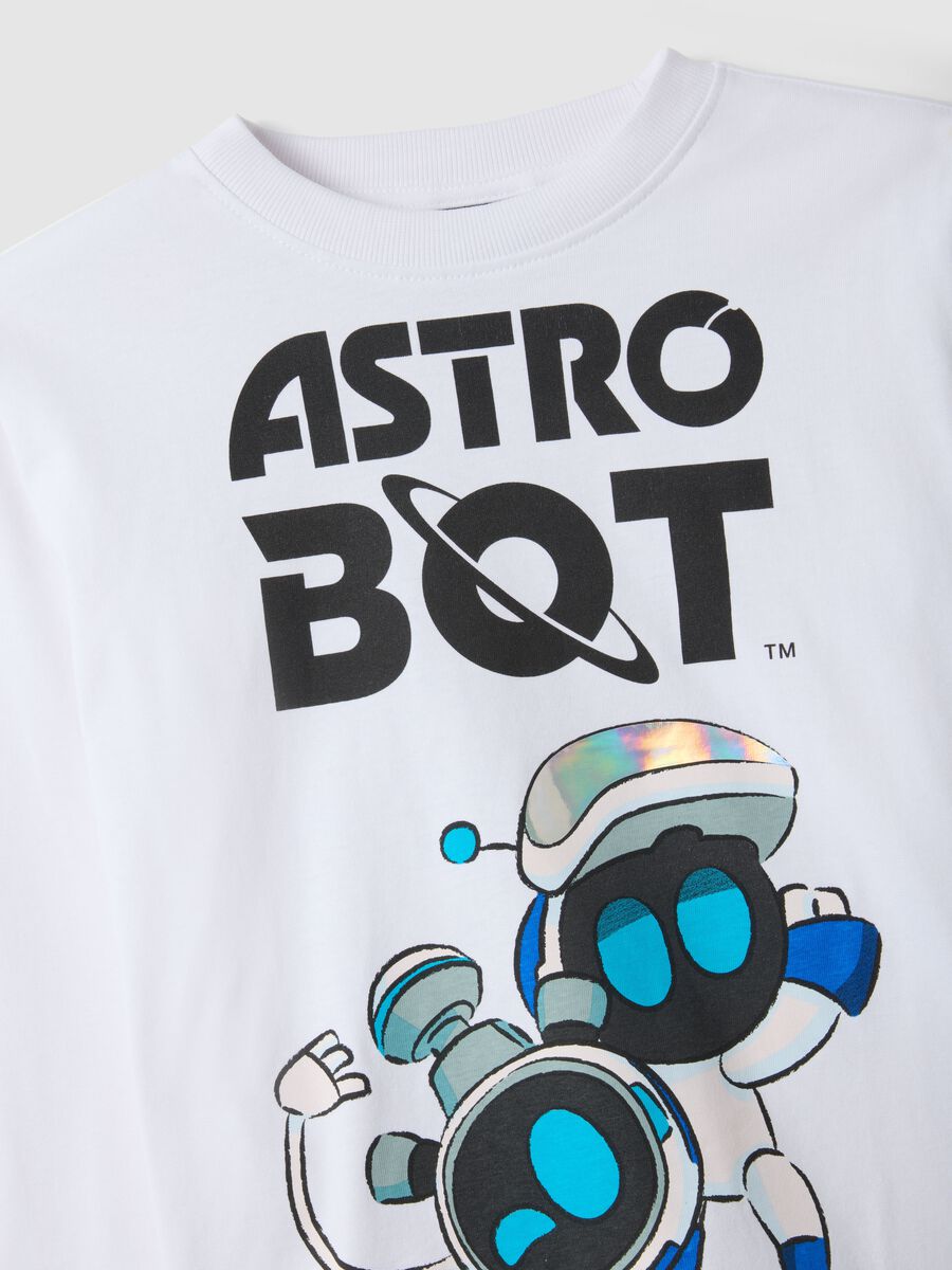 Children's white pure cotton T-shirt regular fit with print_2