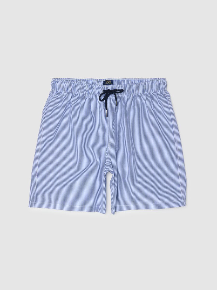 Pure cotton multicolour striped regular fit pyjama shorts_4