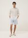 Light blue striped stretch cotton chino shorts, regular fit_0