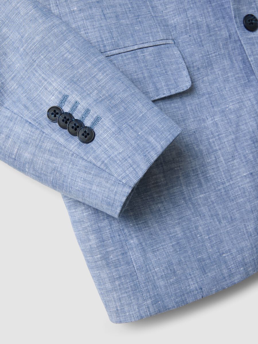 Blazer azzurro in puro lino slim fit_5