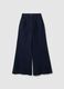Blue Stretch Denim Wide Leg Trousers_5