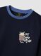 Blue pure organic cotton crew-neck pyjamas, regular fit_2