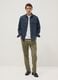 Green pure cotton carrot-fit chino trousers_0