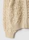 Girls' beige pure cotton regular fit cardigan with perforated design_3