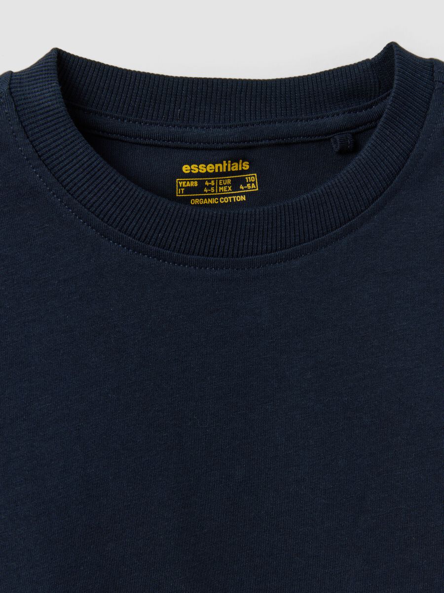 Blue organic cotton crew-neck T-shirt for boys, regular fit_2