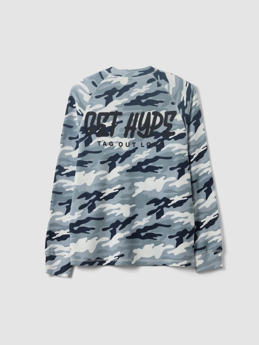 Multicolour relaxed-fit pure cotton T-shirt with camouflage print for boys_4