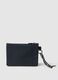 Blue Wallet with Zip and Braided Details_1
