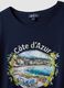 Blue pure cotton T-shirt regular fit with print_5