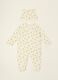 White baby sleepsuit with teddy bear print_0