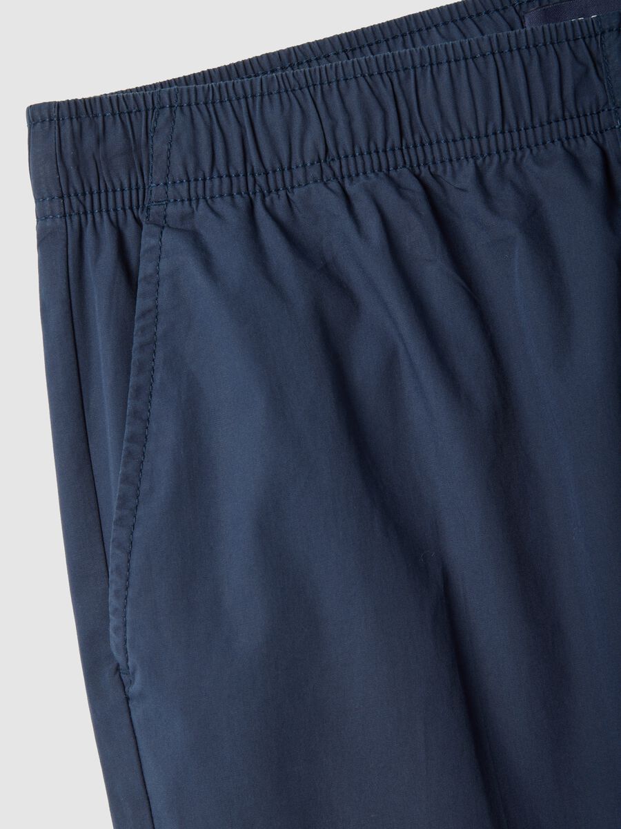 Beige chino trousers in pure blue cotton, regular fit_5