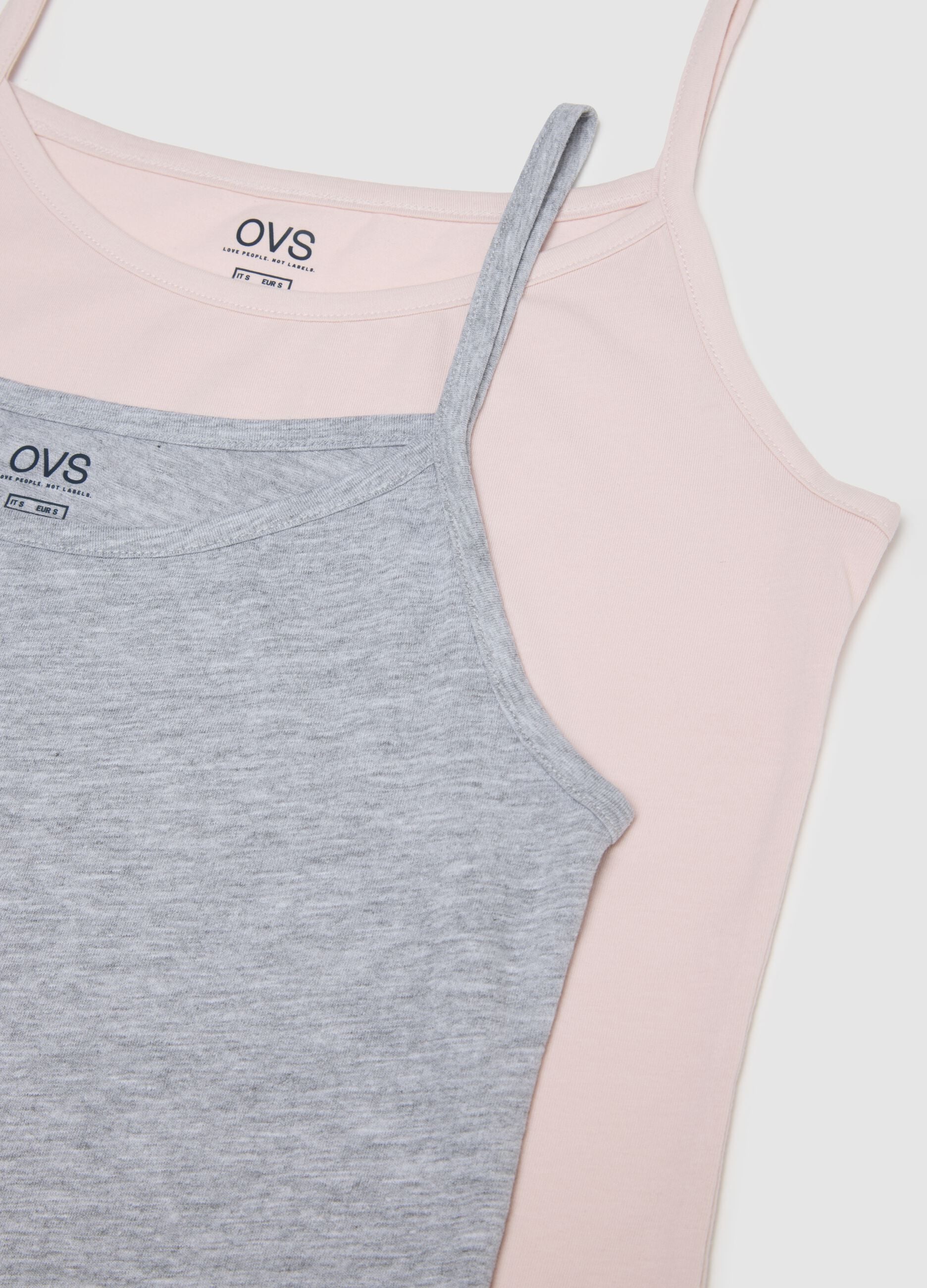 Twin-pack cotton stretch multicolour regular fit vests