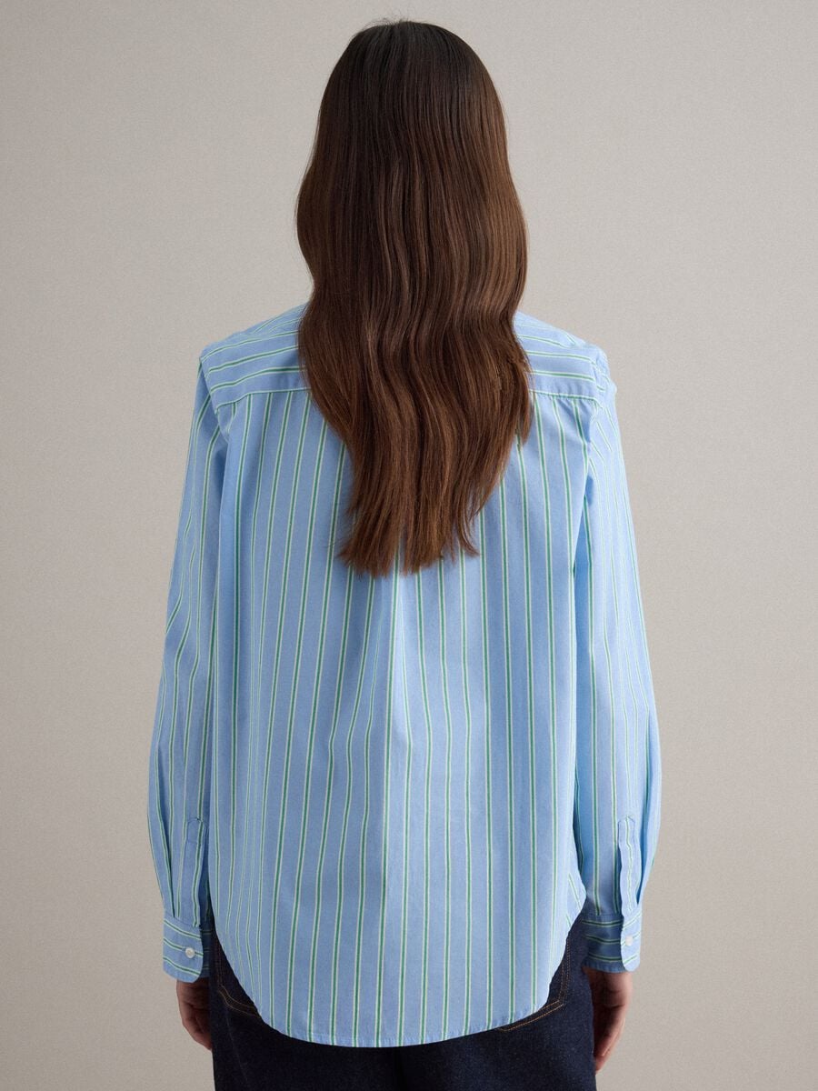 Light blue pure cotton striped shirt with regular fit_2