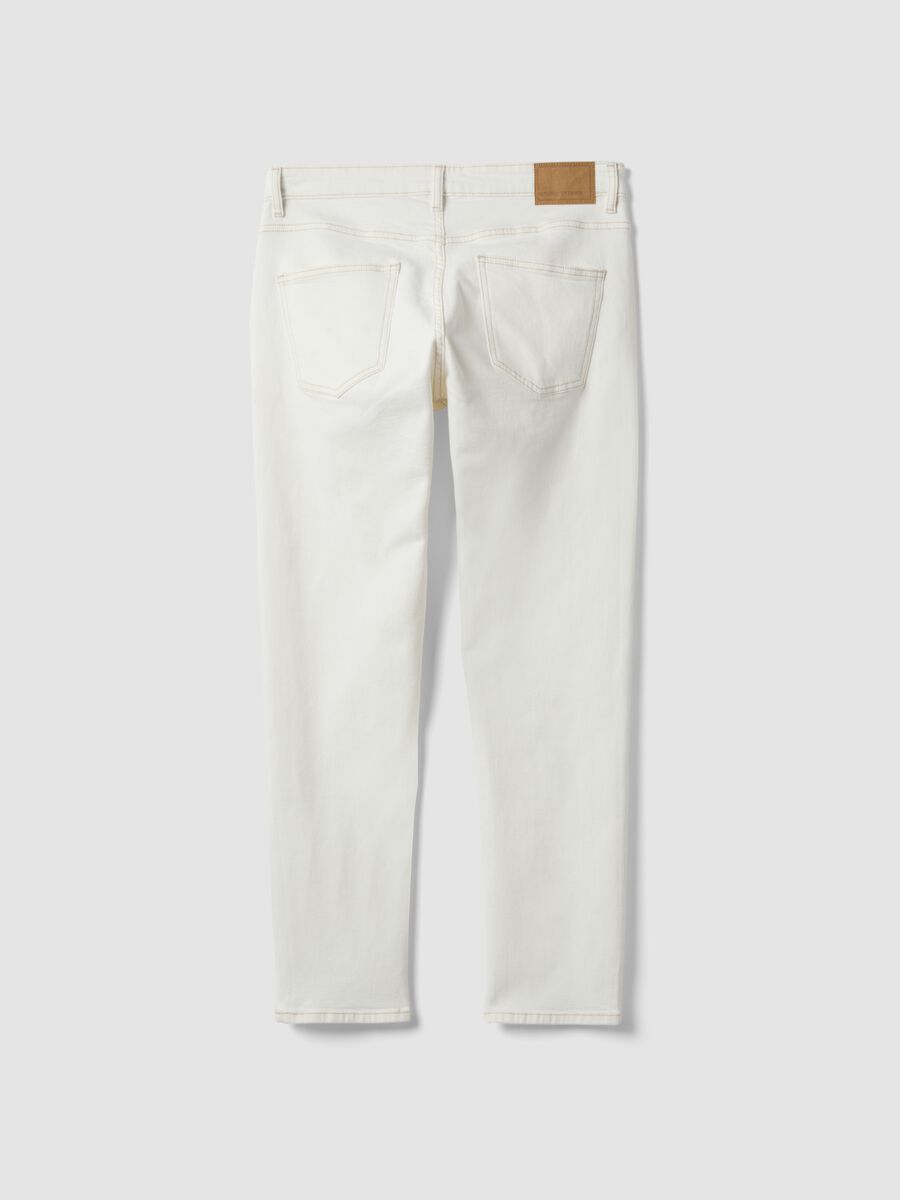 White slim-fit stretch cotton jeans_1