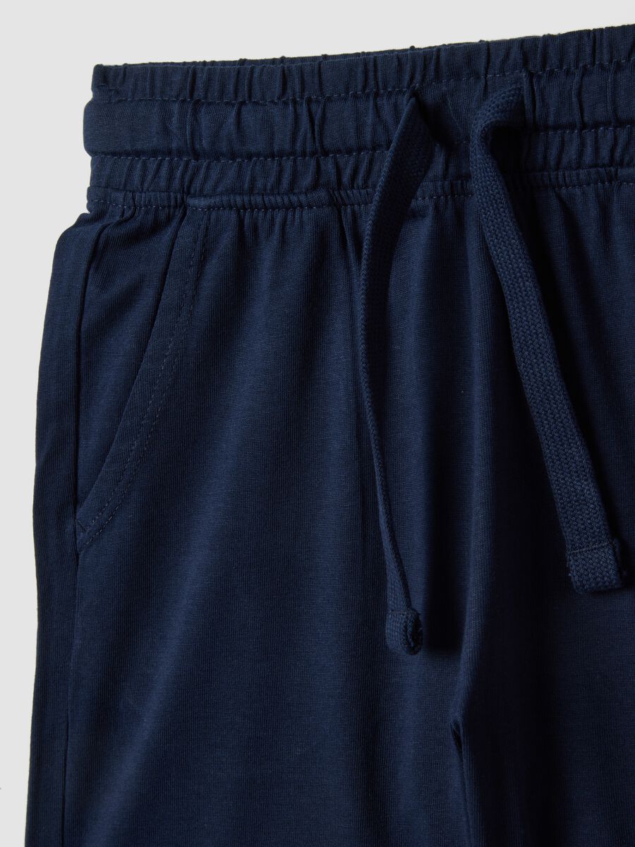 Boys' blue 100% cotton shorts, regular fit_2
