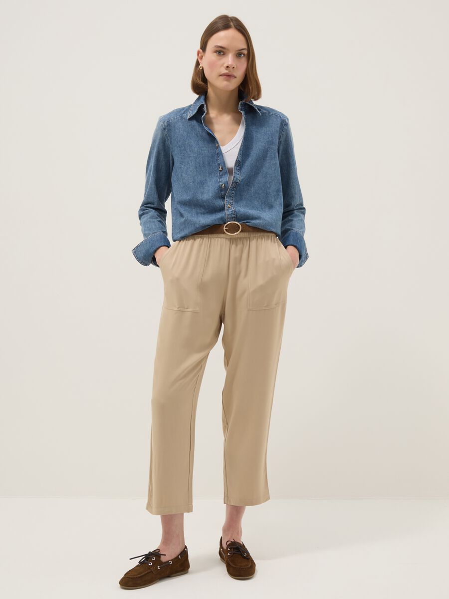 Blue Denim Long Sleeve Shirt in Pure Cotton Regular Fit_2