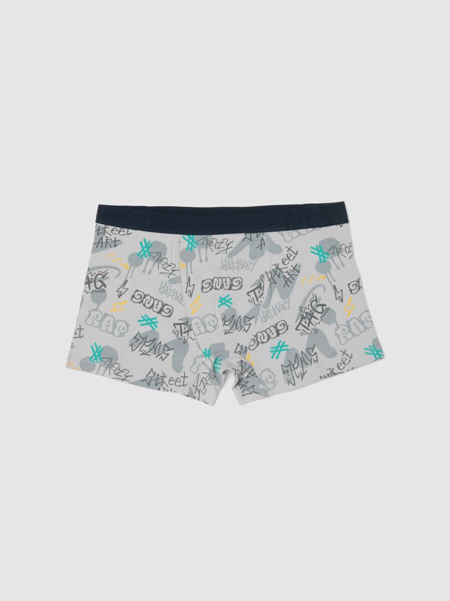 Boys' multicolour elastic cotton boxers with street prints_0