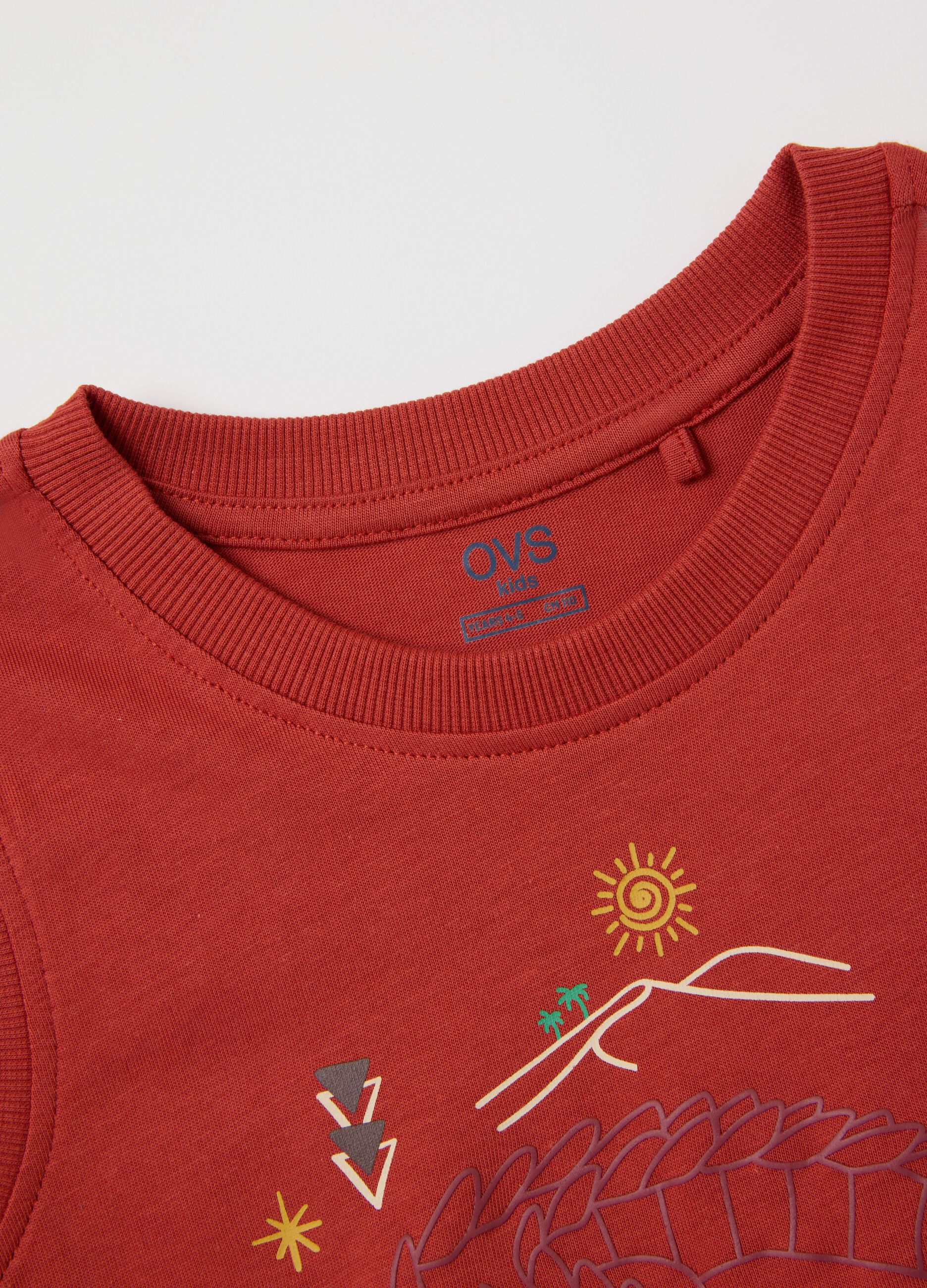 Children's red pure cotton tank top regular fit