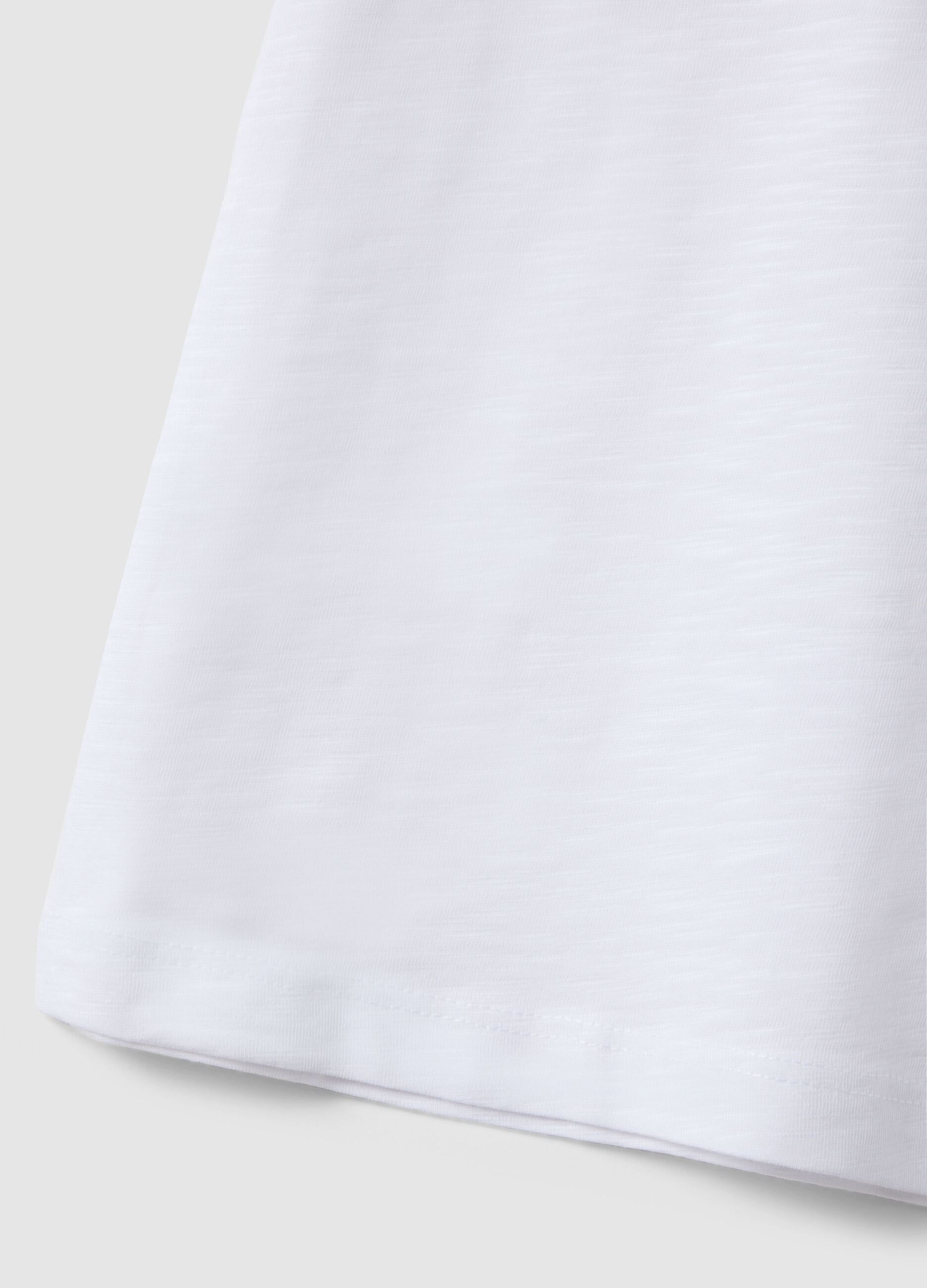 Children's oversized fit white pure cotton crew neck t-shirt
