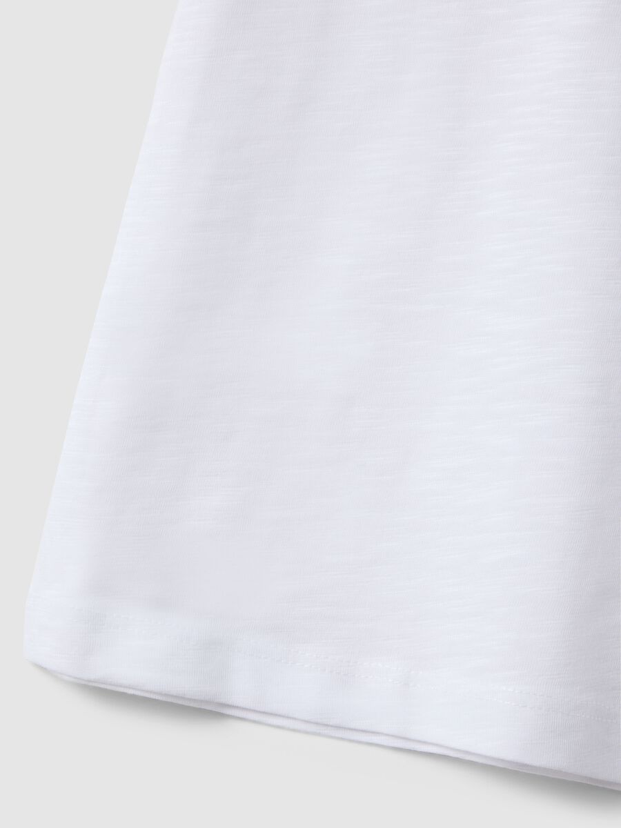 T-shirt girocollo in puro cotone bianco da bambino oversize fit_3