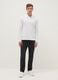 Black denim cotton blend carrot fit jeans_0
