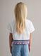 Girls' white pure cotton T-shirt regular fit with embroidery_1