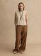 Beige cotton-blend tank top_1