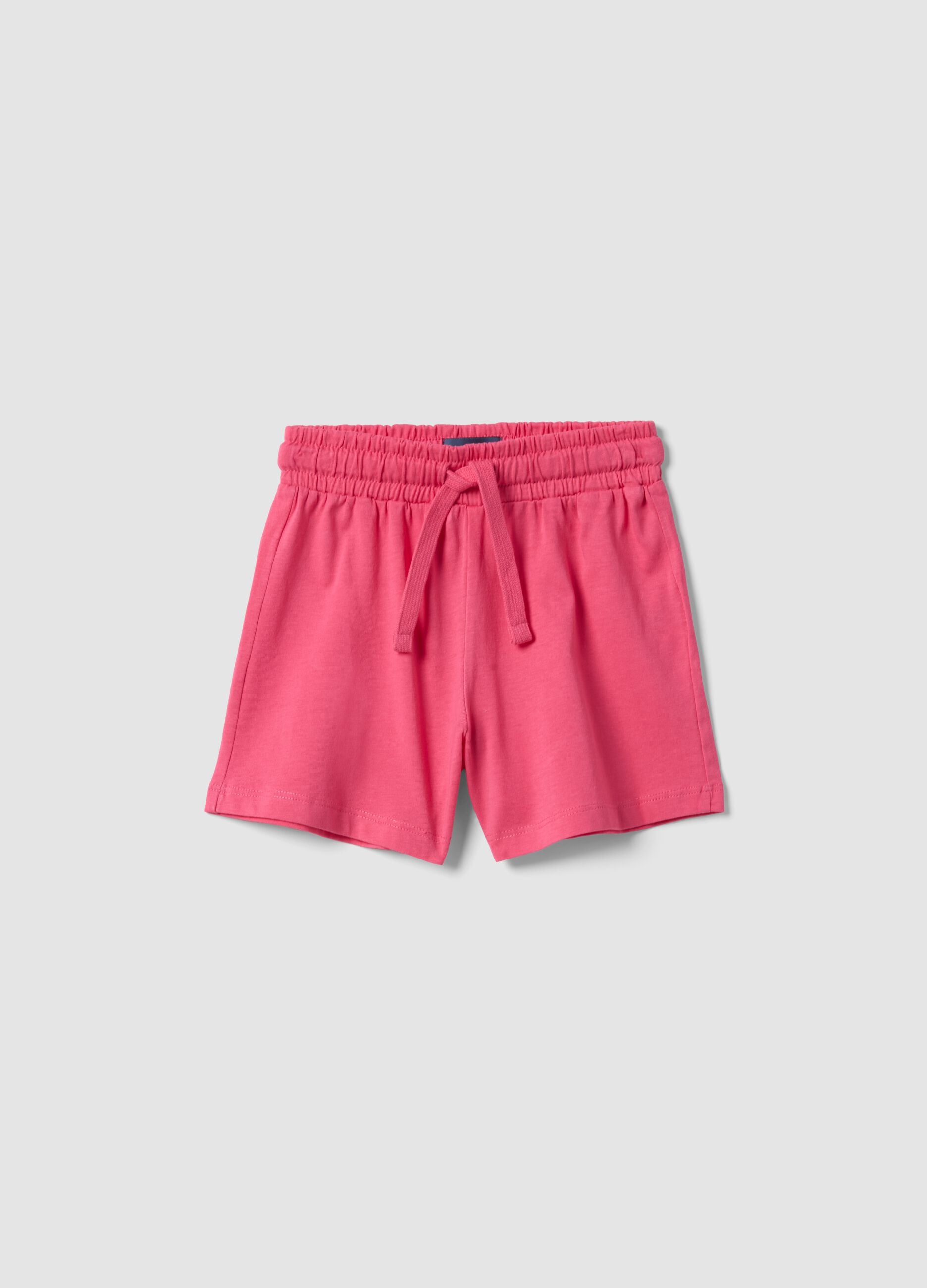 Girls&rsquo; pink pure cotton regular-fit shorts