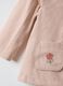 Regular fit pink cotton blend girl's jacket with hood and embroidery_2
