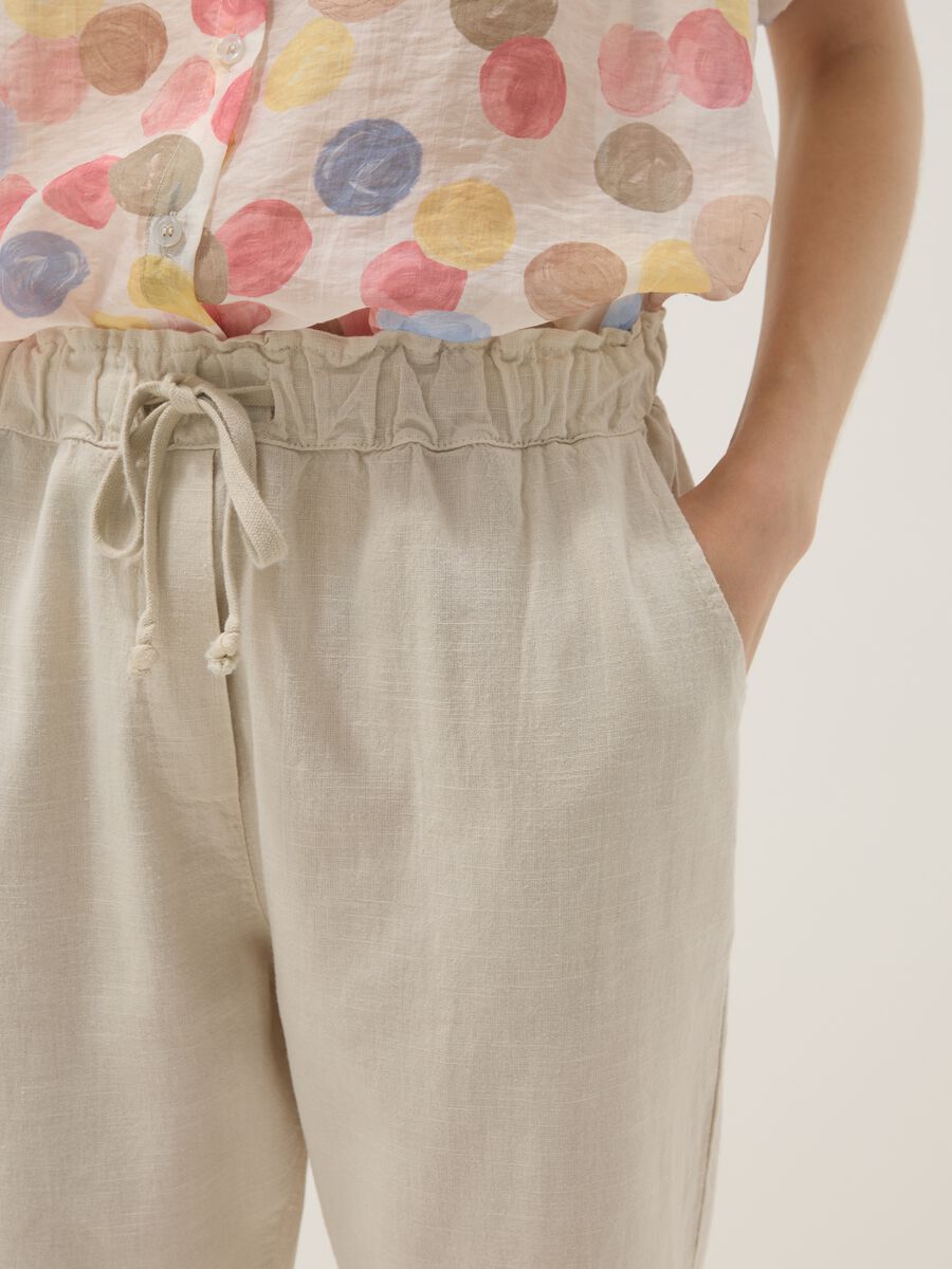 Beige linen-cotton blend trousers_3