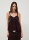 Brown pure viscose crochet tank top, regular fit_0