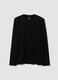 Black long-sleeve T-shirt in 100% organic cotton with crew neck_0