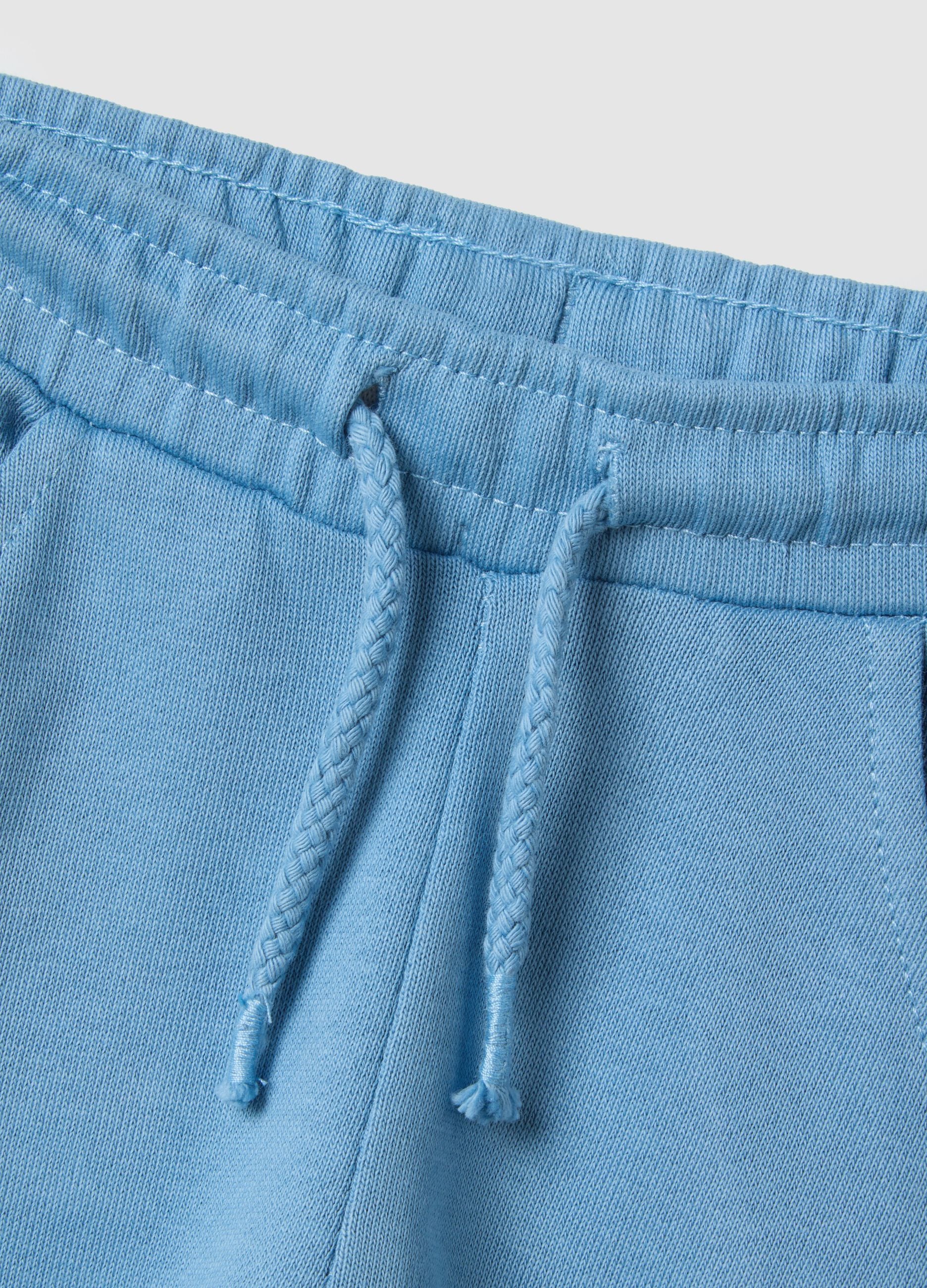 Toddler Regular Fit Jogger Trousers in Pure Cotton Light Blue