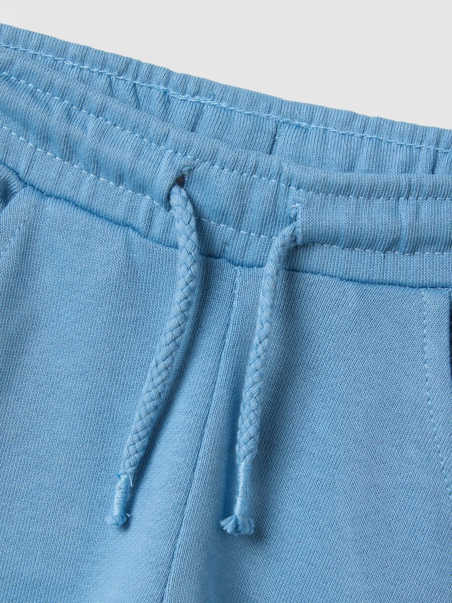 Toddler Regular Fit Jogger Trousers in Pure Cotton Light Blue_2
