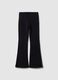 Girls' Regular Fit Black Stretch Cotton Treggings_4