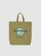 Green pure cotton shopper bag with Hard Rock Cafe logo_0
