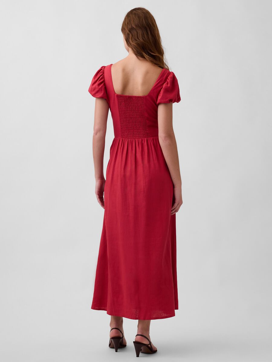 Abito midi in misto lino_1