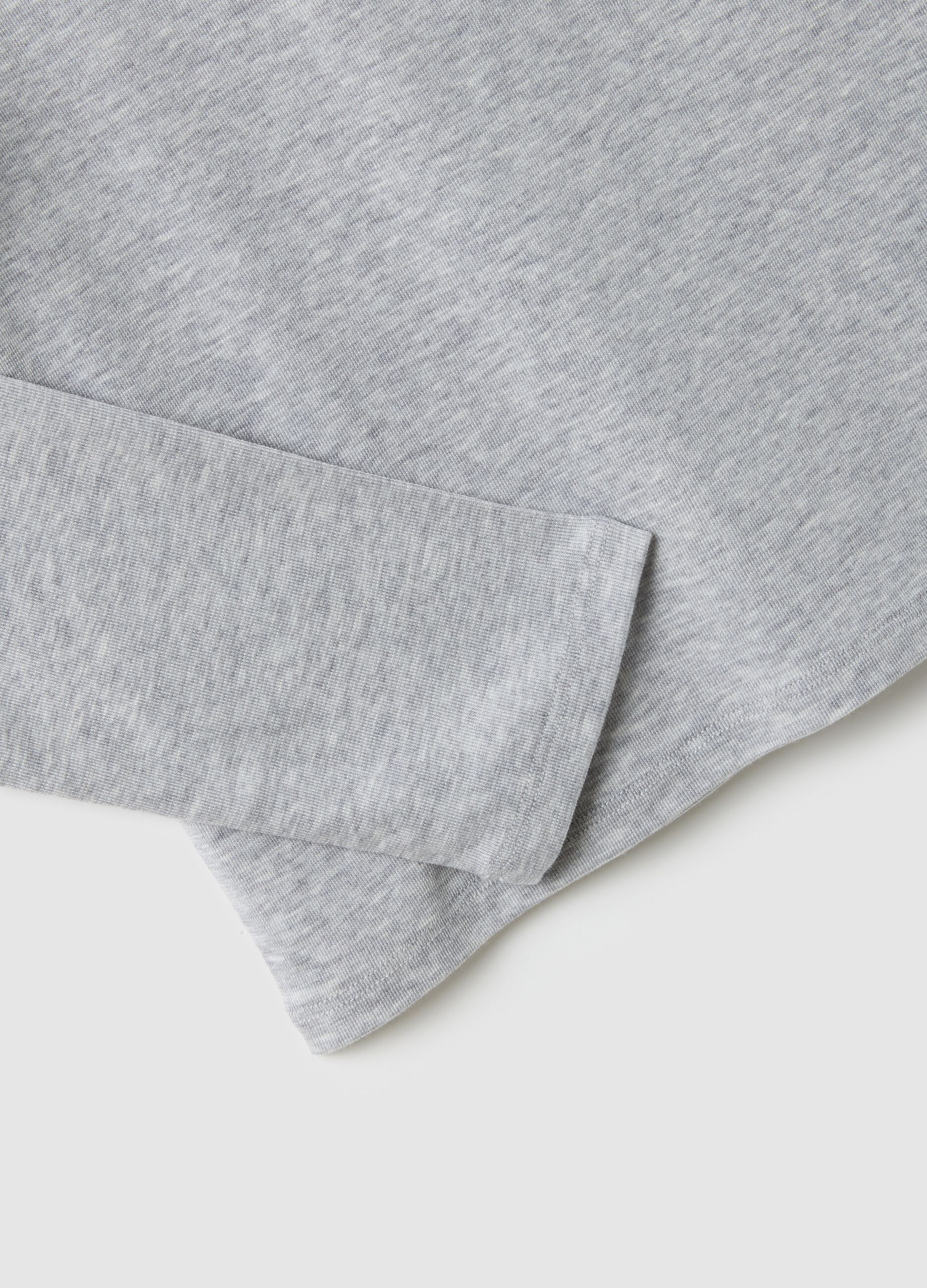 Grey crewneck long sleeve regular fit top