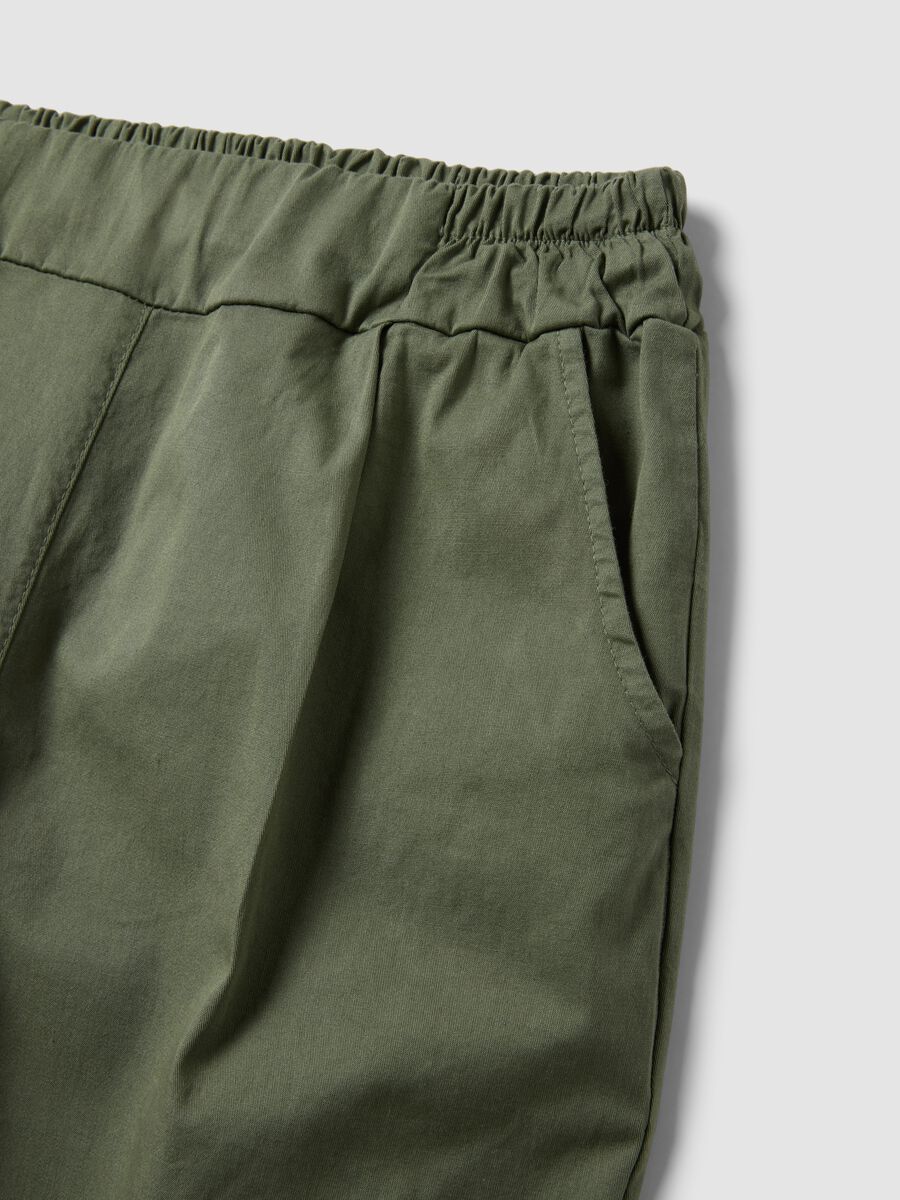Green stretch cotton trousers_5