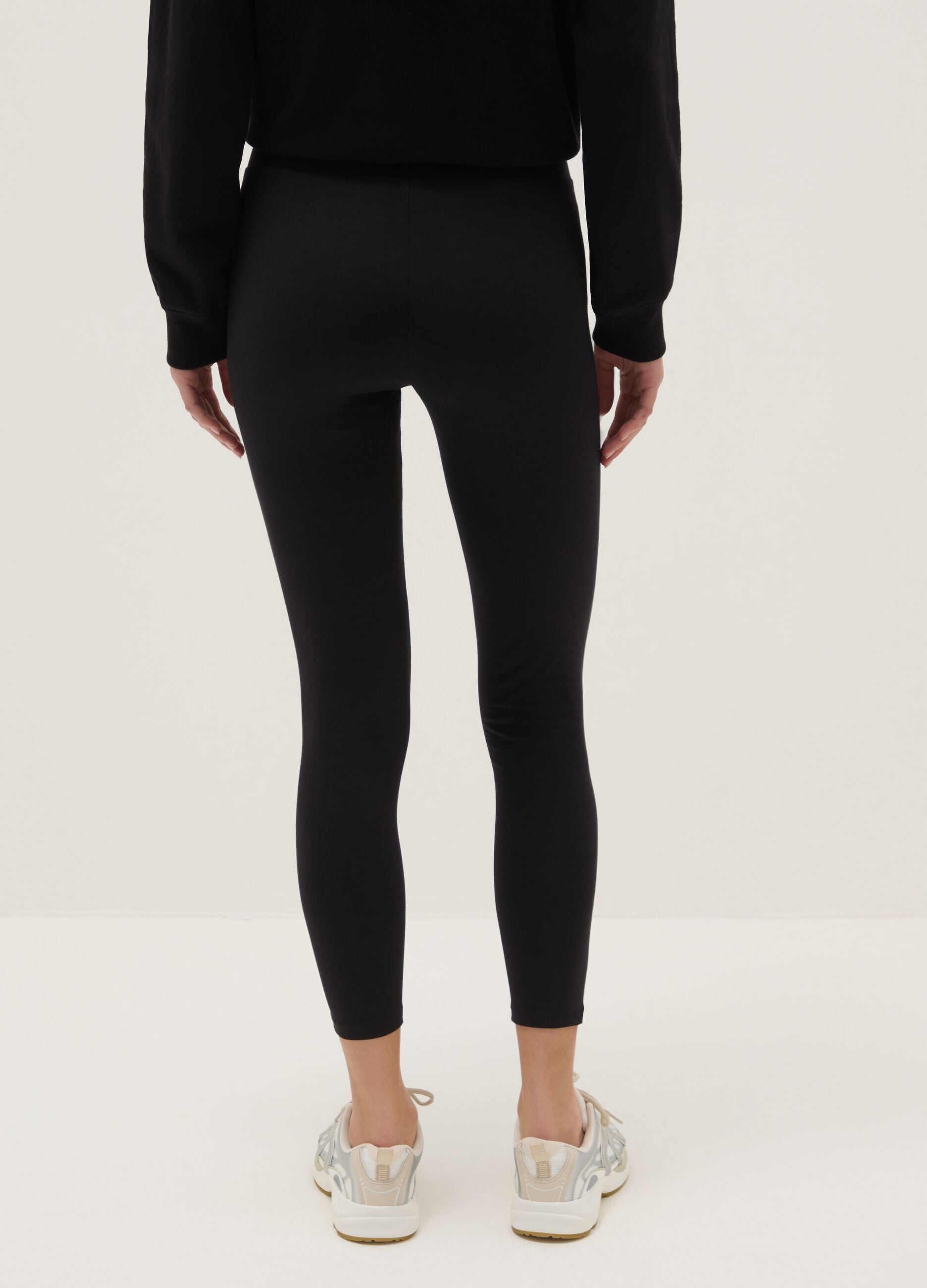 Black Slim Fit Cotton Stretch Leggings with Everlast Logo