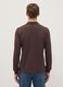 Brown long sleeve polo in pure cotton regular fit_2