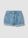 Light blue pure cotton denim shorts_4