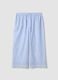 Light blue organic cotton pyjama trousers with broderie anglaise hem_4