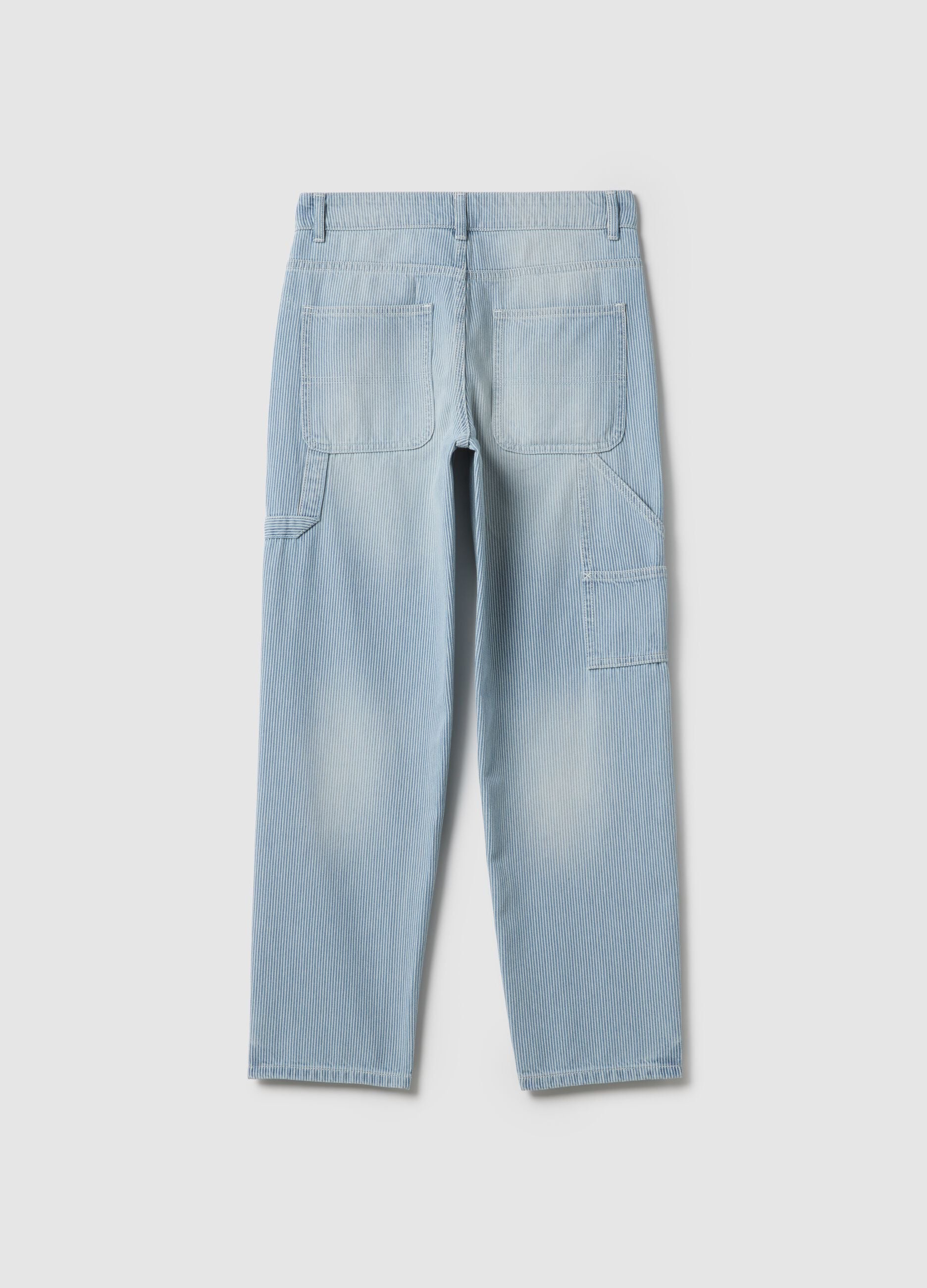 Jeans in puro cotone azzurro da ragazzo relaxed fit