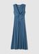 Blue maternity dress in stretch fabric_4