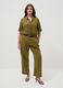 Green Linen Blend Regular Fit Trousers_0