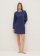 Blue pure cotton nightdress with hearts and serafina collar_1
