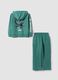 Green cotton-blend jogging set with hooded sweatshirt for boys_1