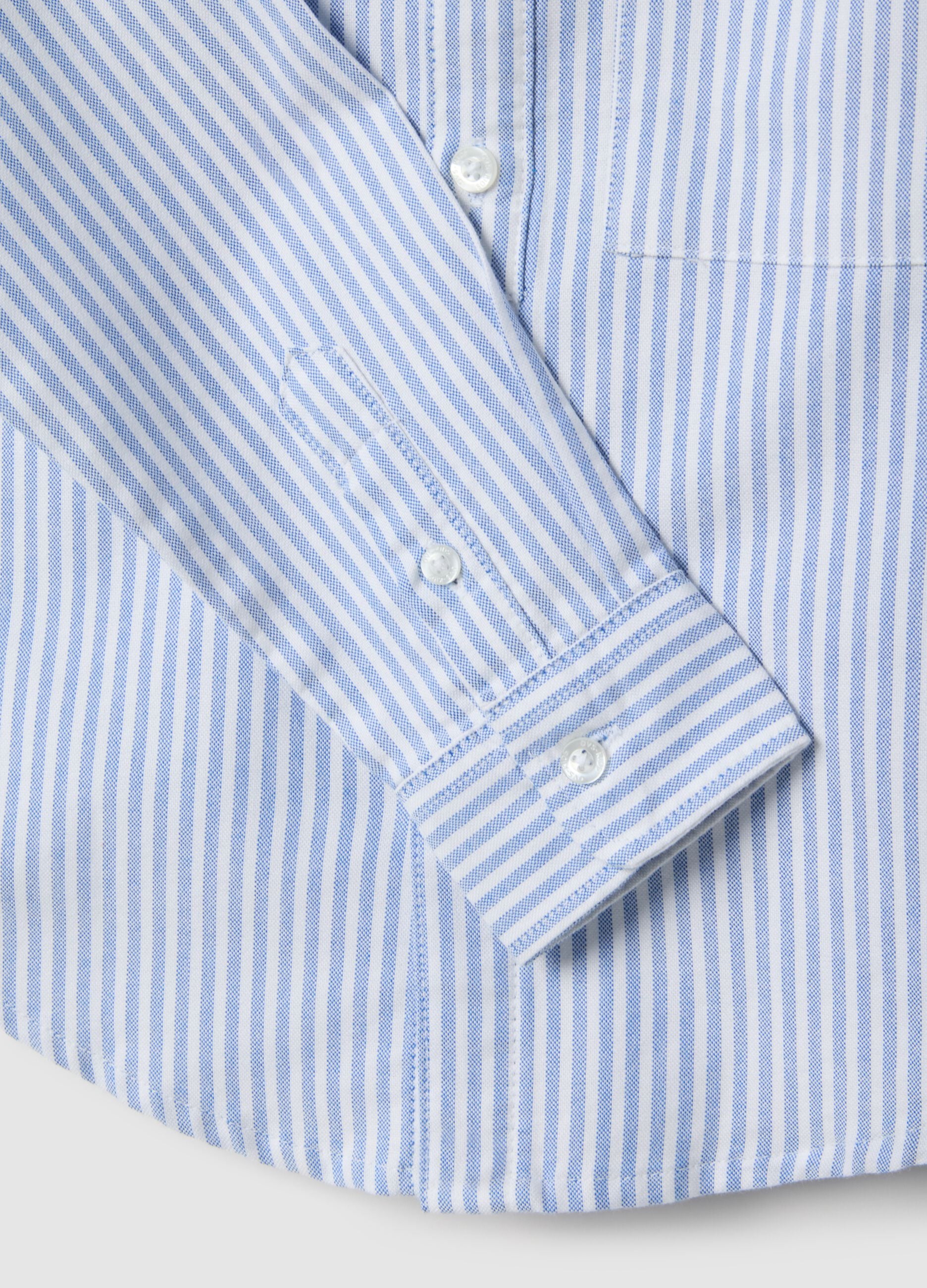 Boys' regular fit multicoloured stripe pure cotton shirt
