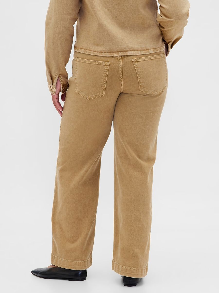 Jeans wide leg in cotone elasticizzato_5