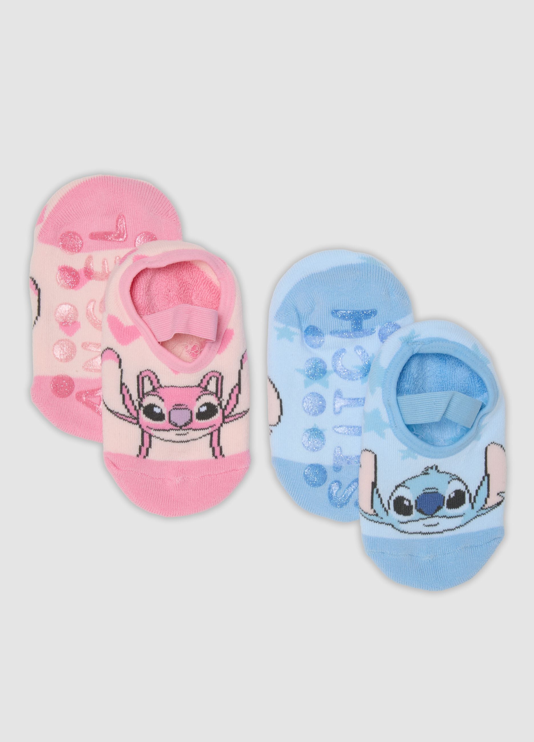 2-pack multicolour Lilo & Stitch print socks in stretch organic cotton